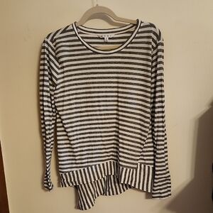 Cabi Striped Long Sleeved Tee, Small #276